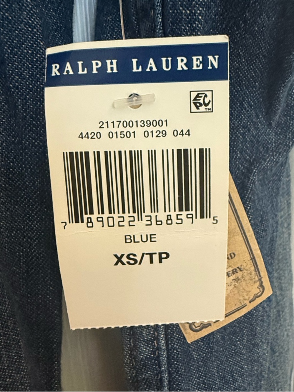 NWT Ralph Lauren Polo Denim Shirt Jacket in Blue sz Xs - Picture 4 of 6